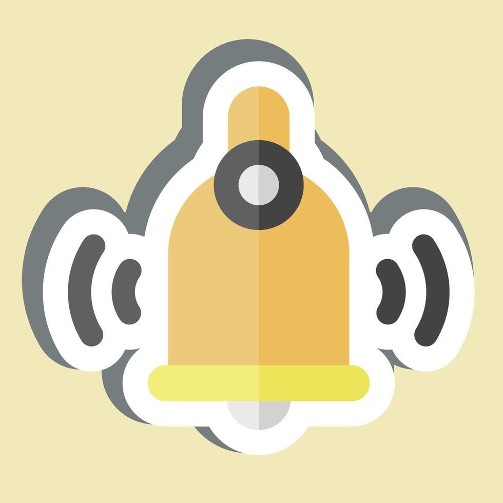 Sticker Ring Bell. related to Kindergarten symbol. design editable vector