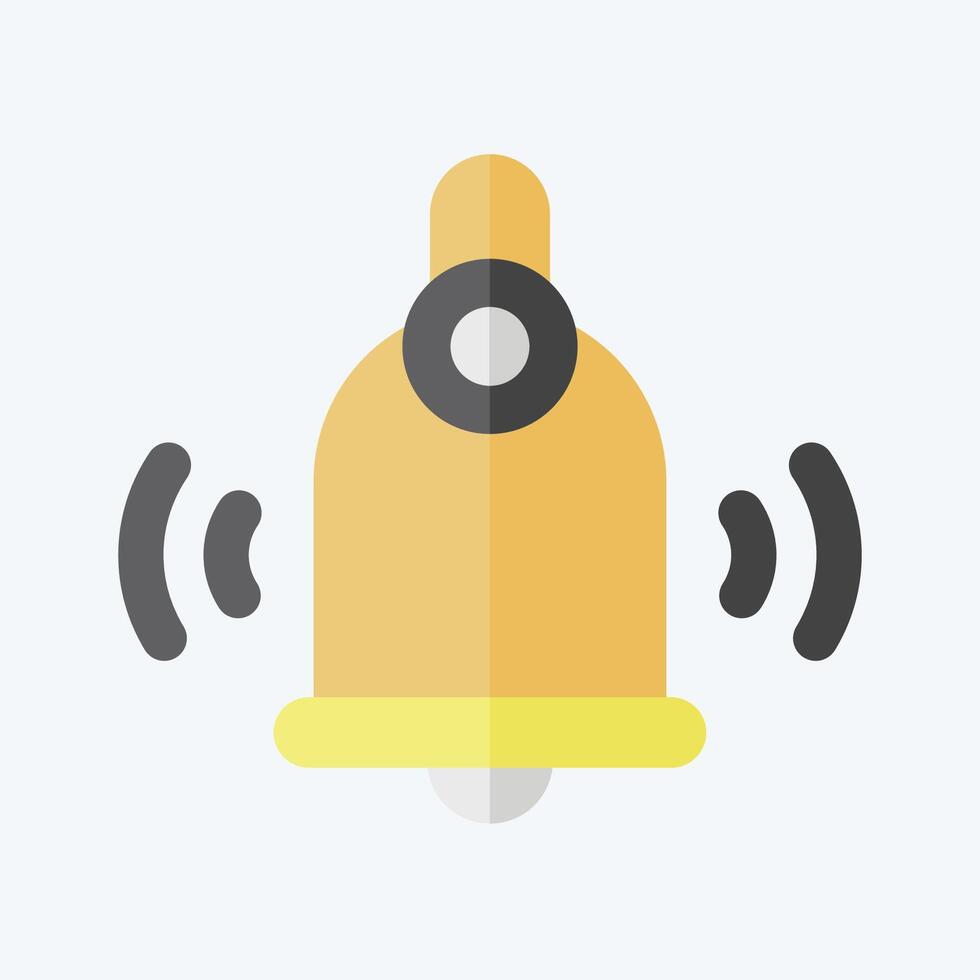 Icon Ring Bell. related to Kindergarten symbol. flat style. design editable vector