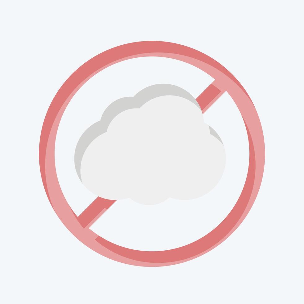 Icon No Smoke. related to Vape symbol. flat style. design editable vector