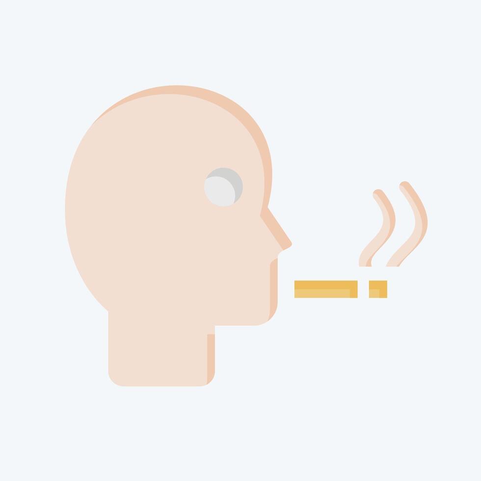 Icon Man Smoking. related to Smoking symbol. flat style. design editable vector