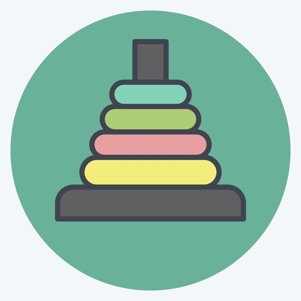 Icon Ring Toss. related to Kindergarten symbol. color mate style. design editable vector