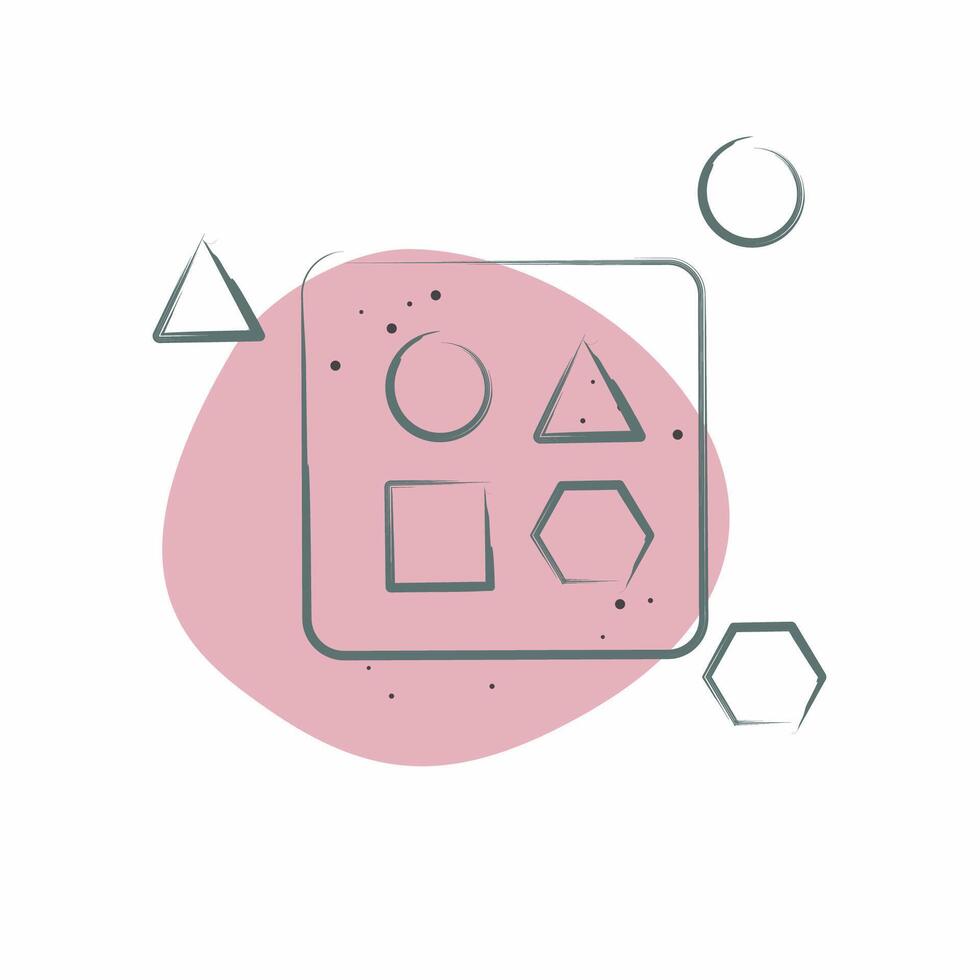 Icon Toy Shape. related to Kindergarten symbol. Color Spot Style. design editable vector