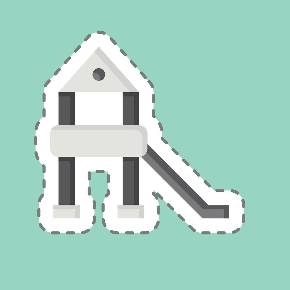 Sticker line cut Play Ground. related to Kindergarten symbol. design editable vector