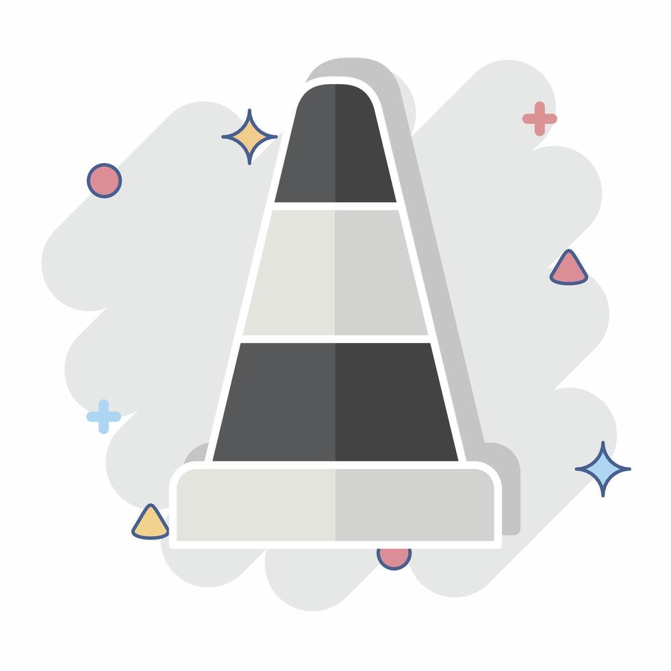 Icon Traffic Cone. related to Parking symbol. comic style. design editable vector