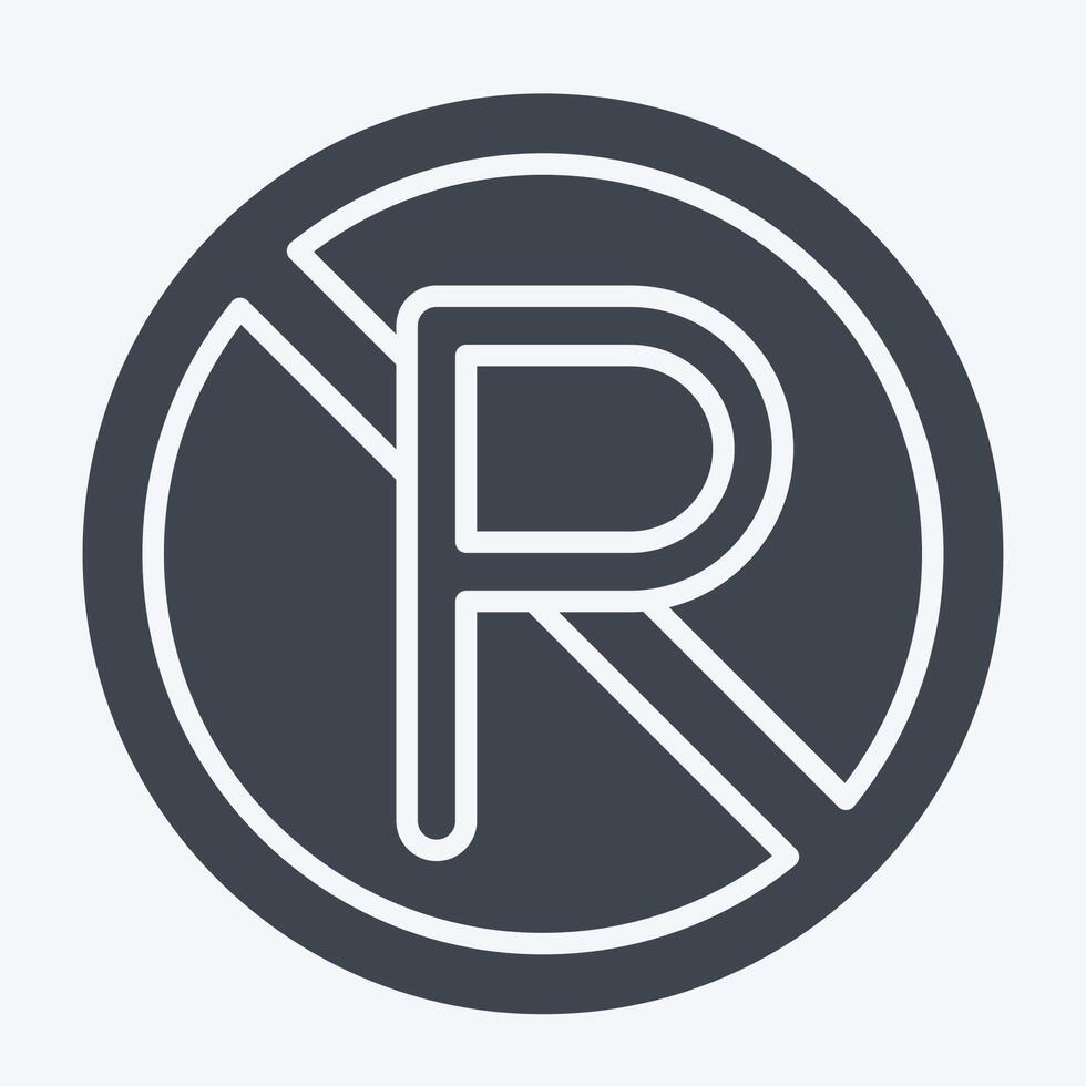 Icon No Parking. related to Parking symbol. glyph style. design editable vector