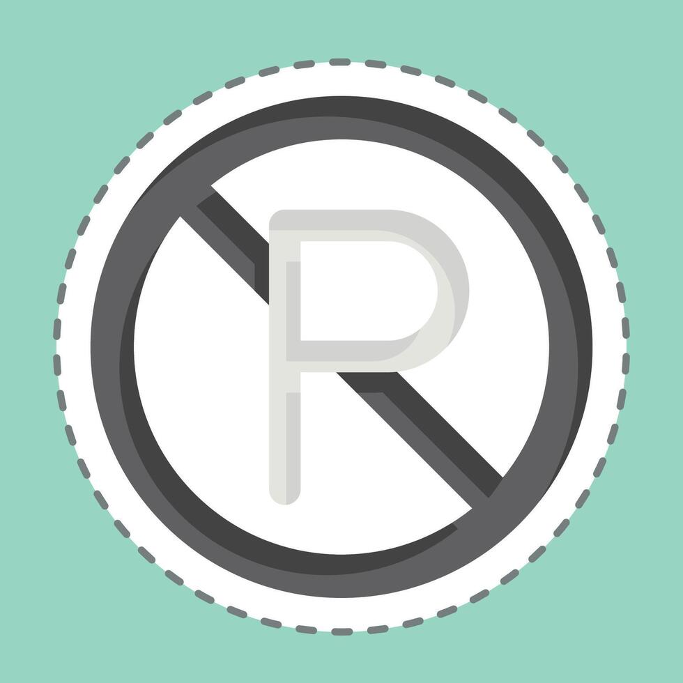 Sticker line cut No Parking. related to Parking symbol. design editable vector