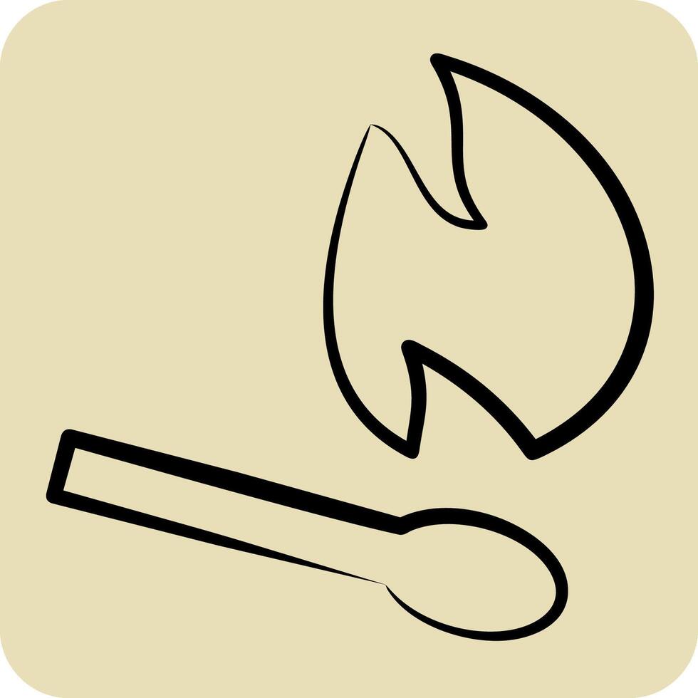 Icon Match. related to Smoking symbol. hand drawn style. design editable vector