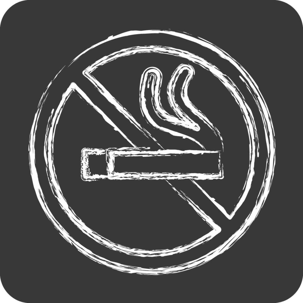 Icon No Smoking. related to Smoking symbol. chalk Style. design editable vector