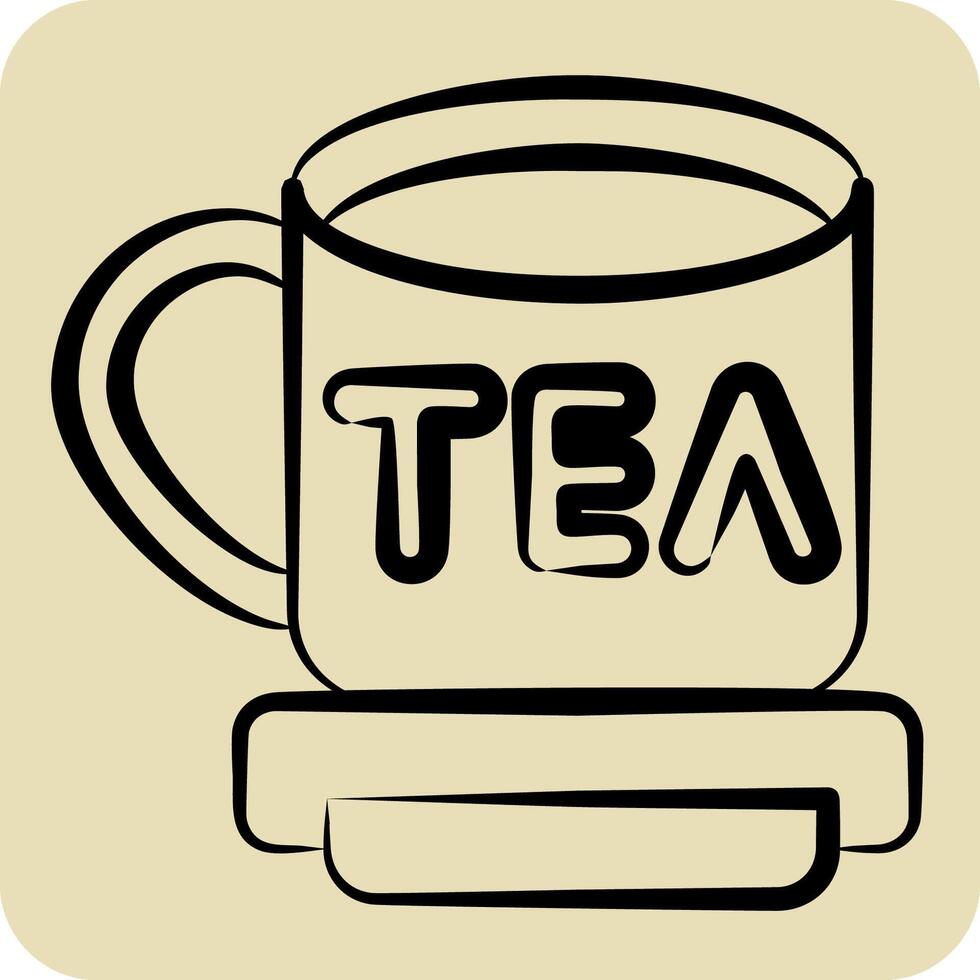 Icon Tea. related to Travel symbol. hand drawn style. design editable vector
