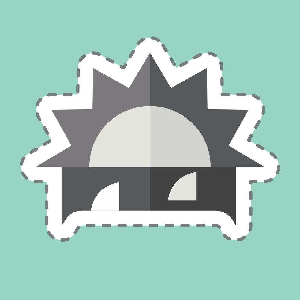 Sticker line cut Sunset. related to Summer symbol. design editable vector
