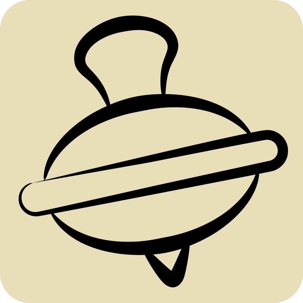 Icon Spinner. related to Kindergarten symbol. hand drawn style. design editable vector