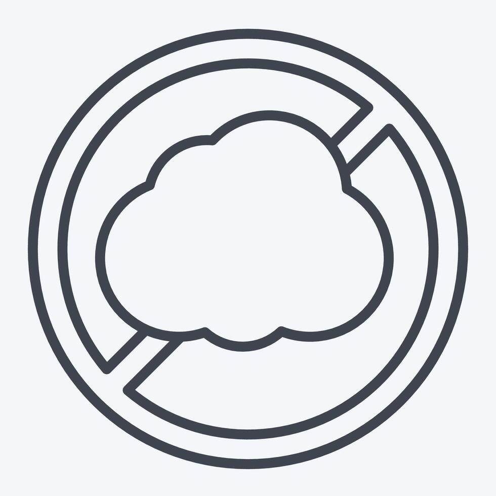 Icon No Smoke. related to Vape symbol. line style. design editable vector