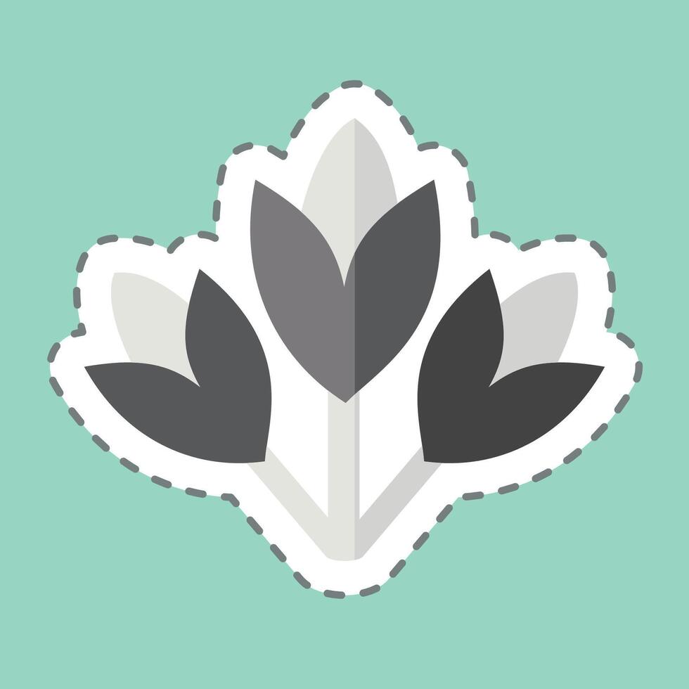 Sticker line cut Flowers. related to Summer symbol. design editable vector