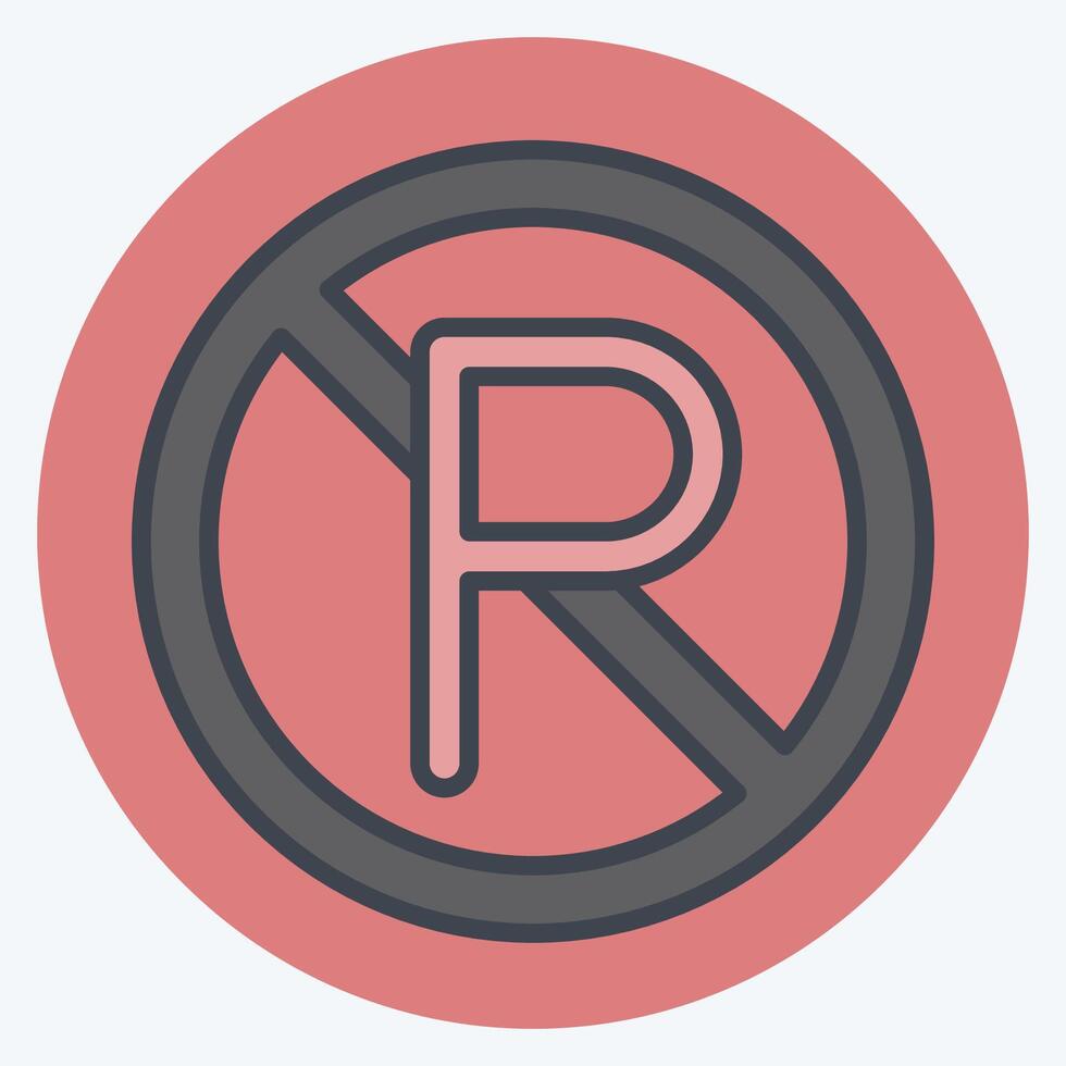 Icon No Parking. related to Parking symbol. color mate style. design editable vector