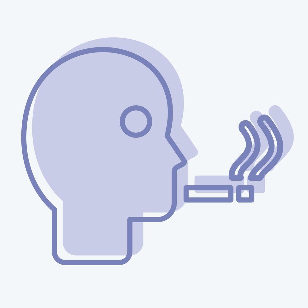 Icon Man Smoking. related to Smoking symbol. two tone style. design editable vector