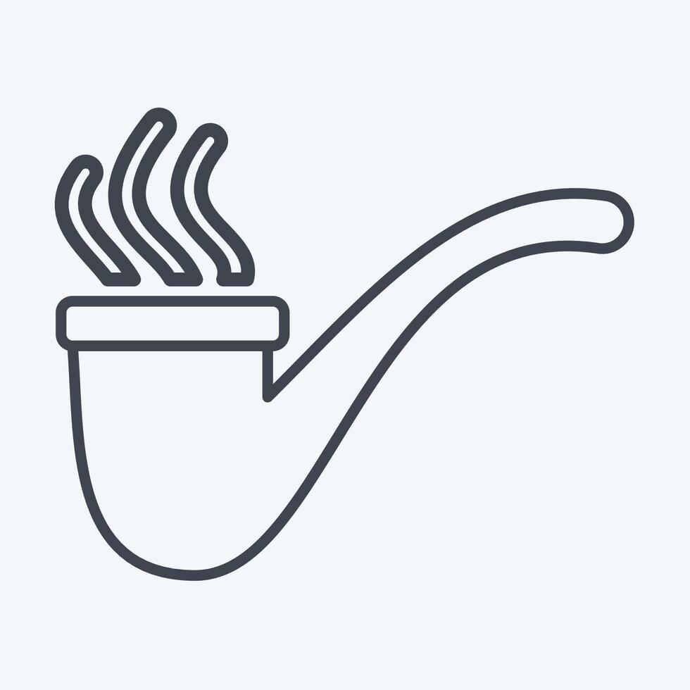 Icon Pipe. related to Smoking symbol. line style. design editable vector