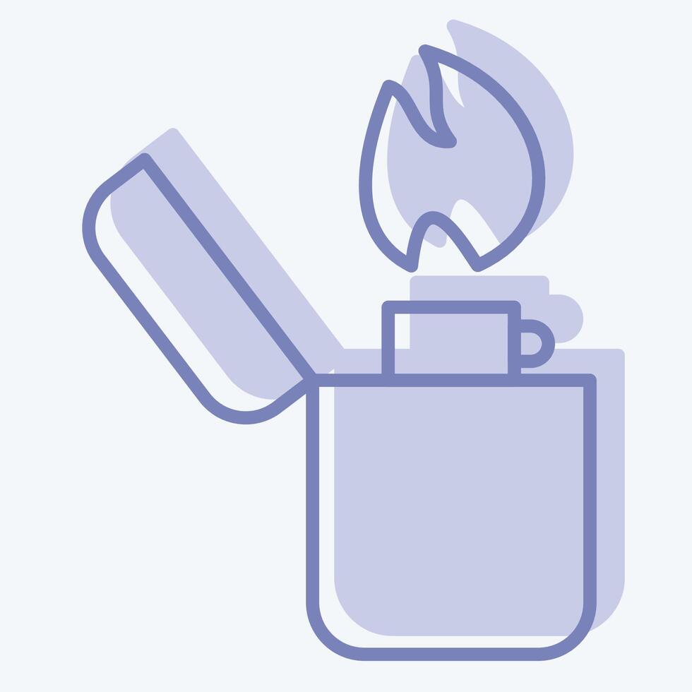 Icon Lighter. related to Smoking symbol. two tone style. design editable vector