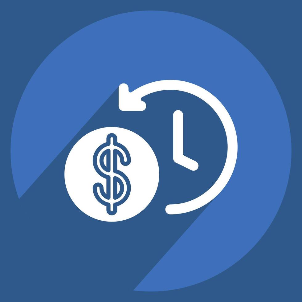 Icon Time Saved. related to Savings symbol. long shadow style. design editable vector
