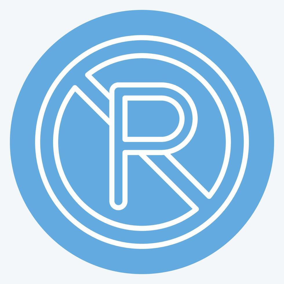 Icon No Parking. related to Parking symbol. blue eyes style. design editable vector