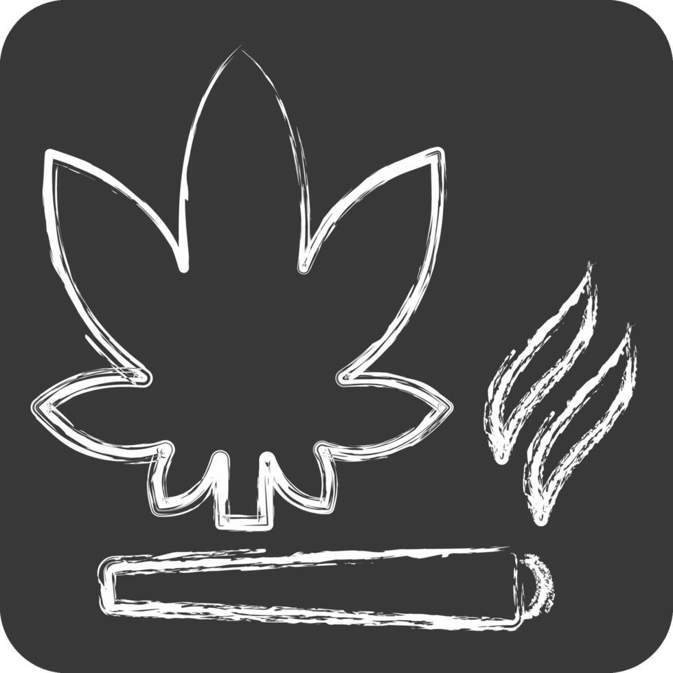 Icon Cannabis. related to Smoking symbol. chalk Style. design editable vector