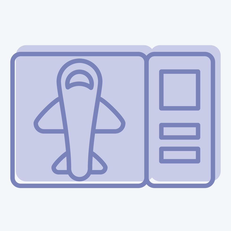 Icon Ticket. related to Travel symbol. two tone style. design editable vector