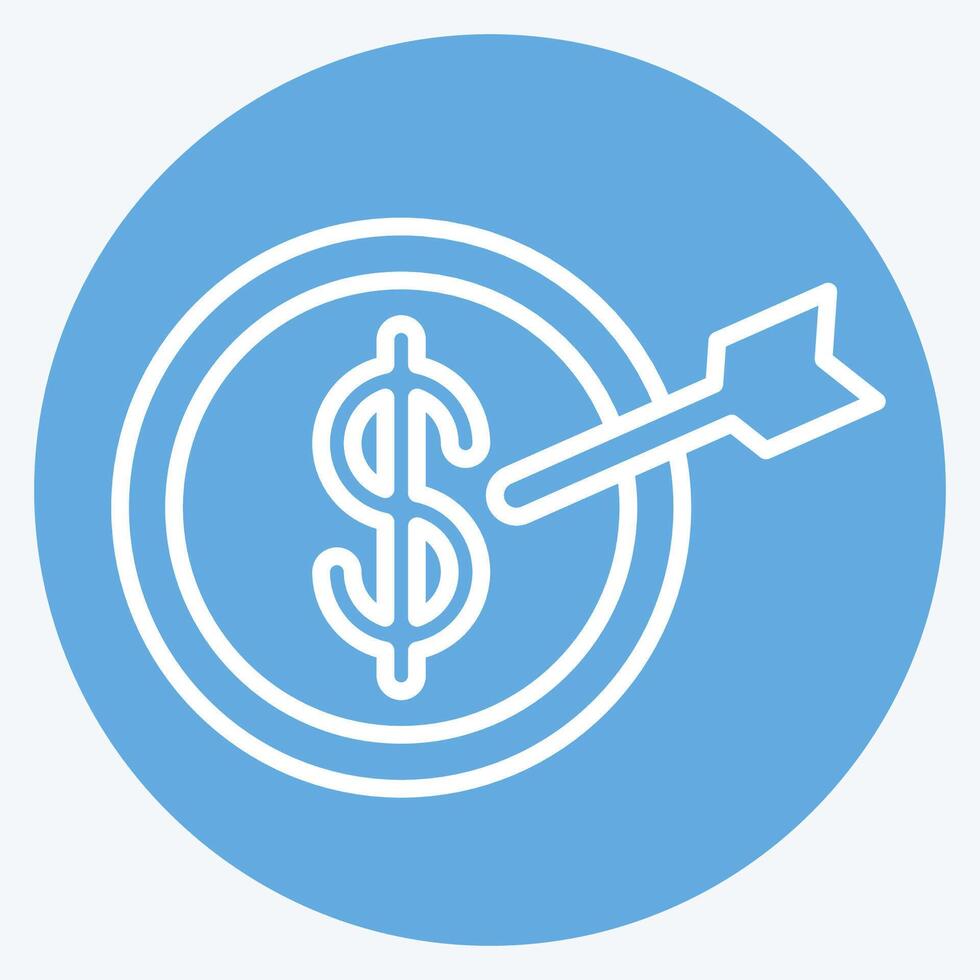 Icon Saving Goal. related to Savings symbol. blue eyes style. design editable vector