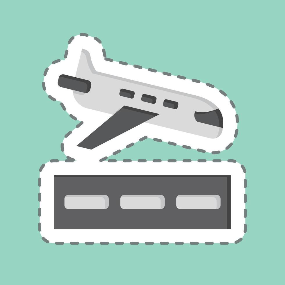Sticker line cut Landing. related to Travel symbol. design editable vector