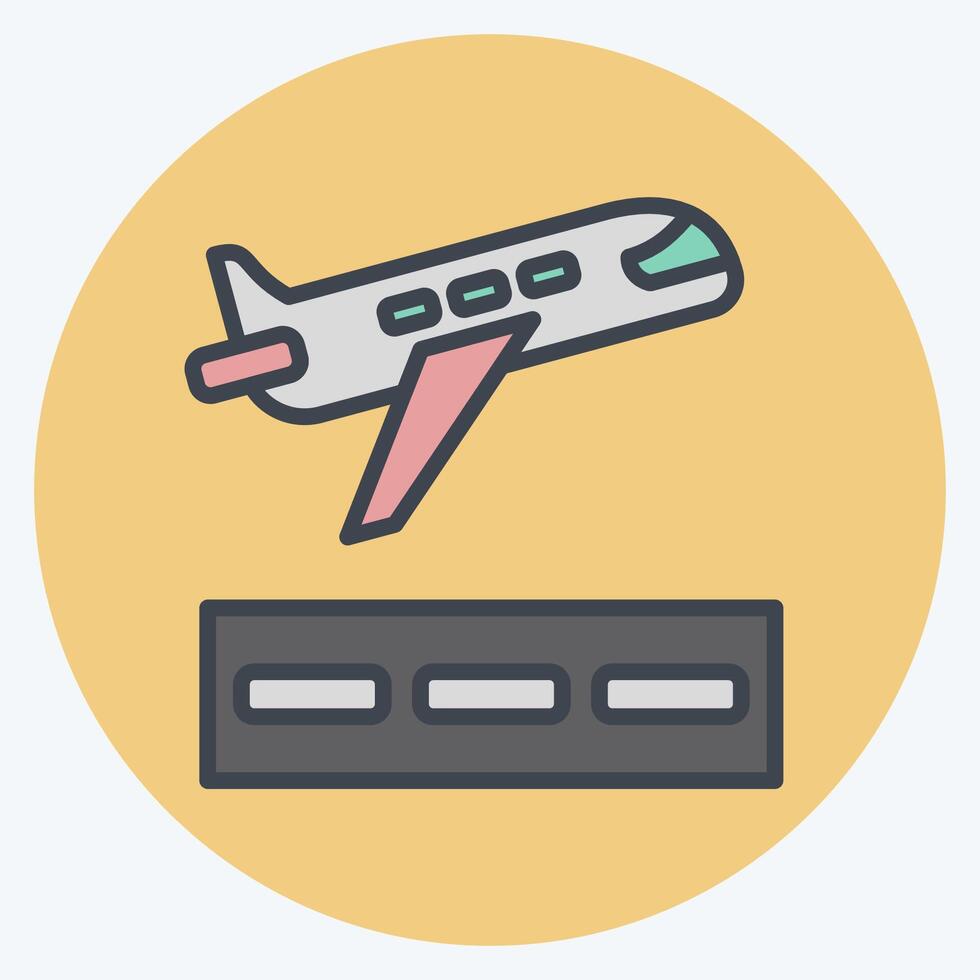 Icon To Take Off. related to Travel symbol. color mate style. design editable vector