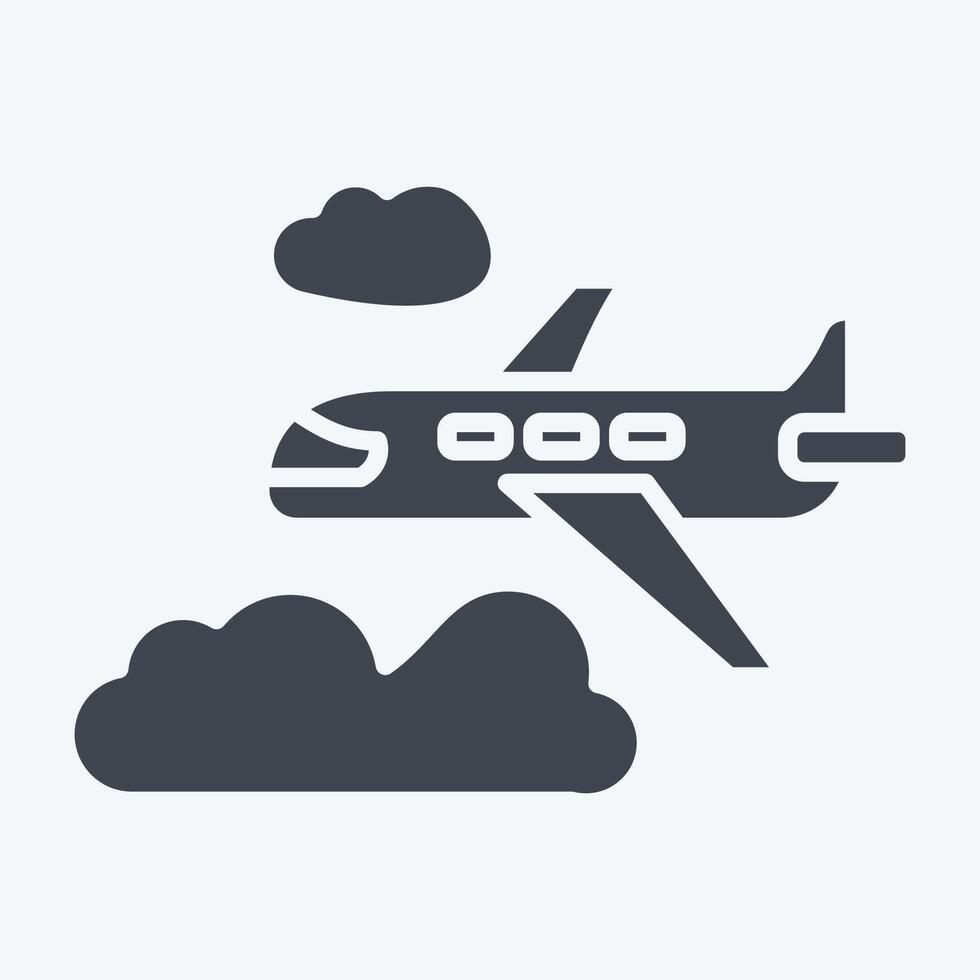 Icon Plane. related to Travel symbol. glyph style. design editable vector