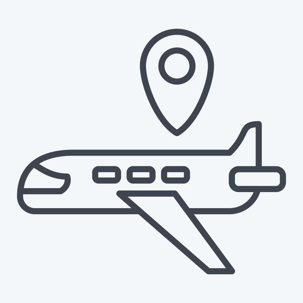 Icon Airline. related to Travel symbol. line style. design editable vector