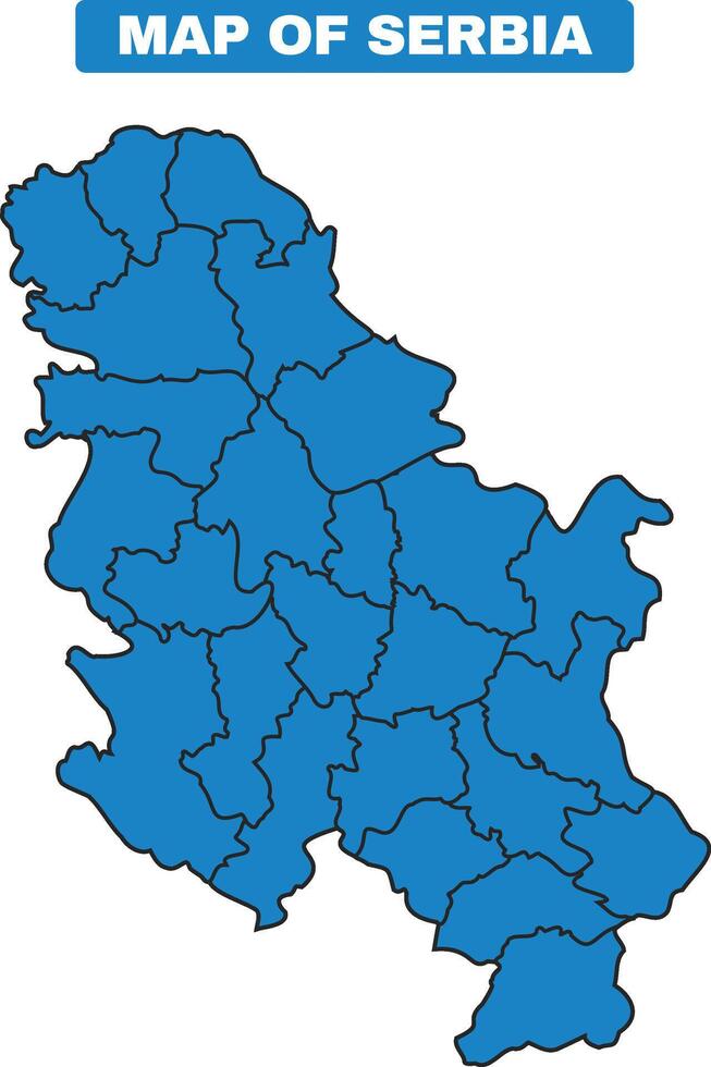 Blue Serbia country map border outline vector