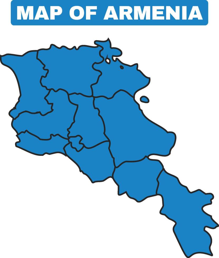 Blue Armenia country map border outline vector