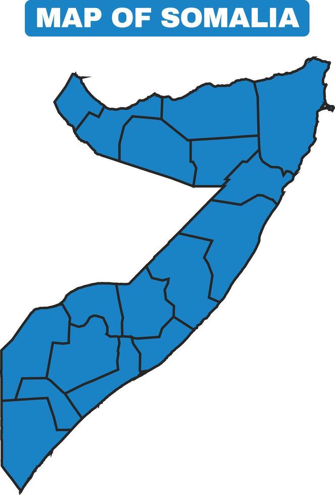 Blue Somalia country map border outline vector