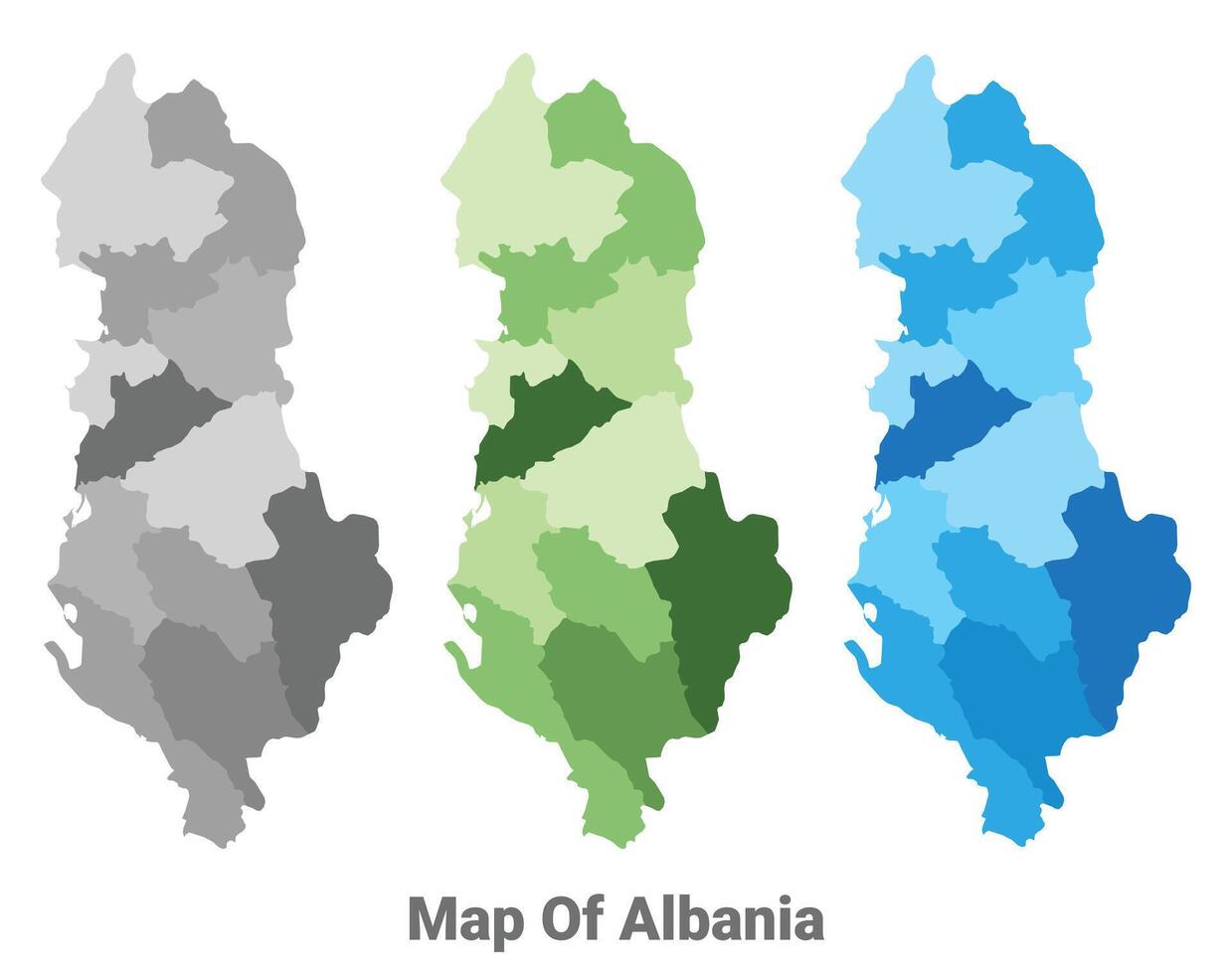 Albania country map in different colors vector