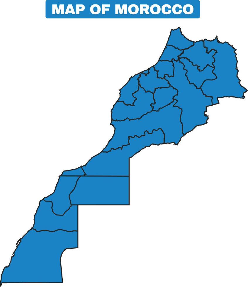 Blue Morocco country map border outline vector