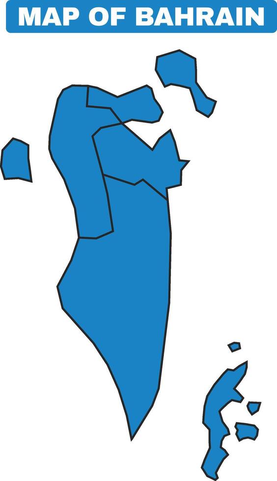 Blue Bahrain country map border outline vector