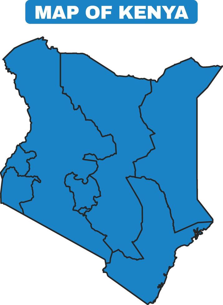 Blue Kenya country map border outline vector