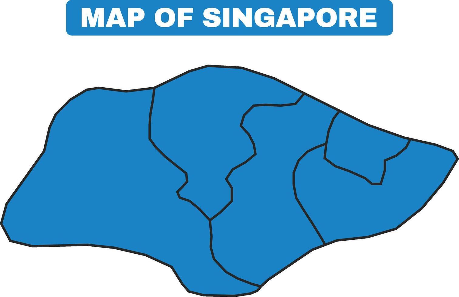 Blue Singapore country map border outline vector