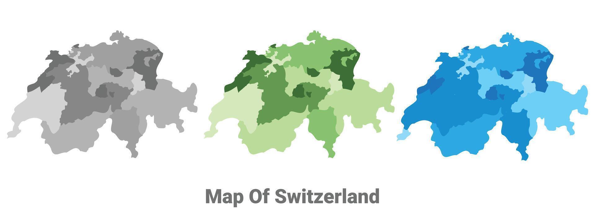 Switzerland country map in different colors vector