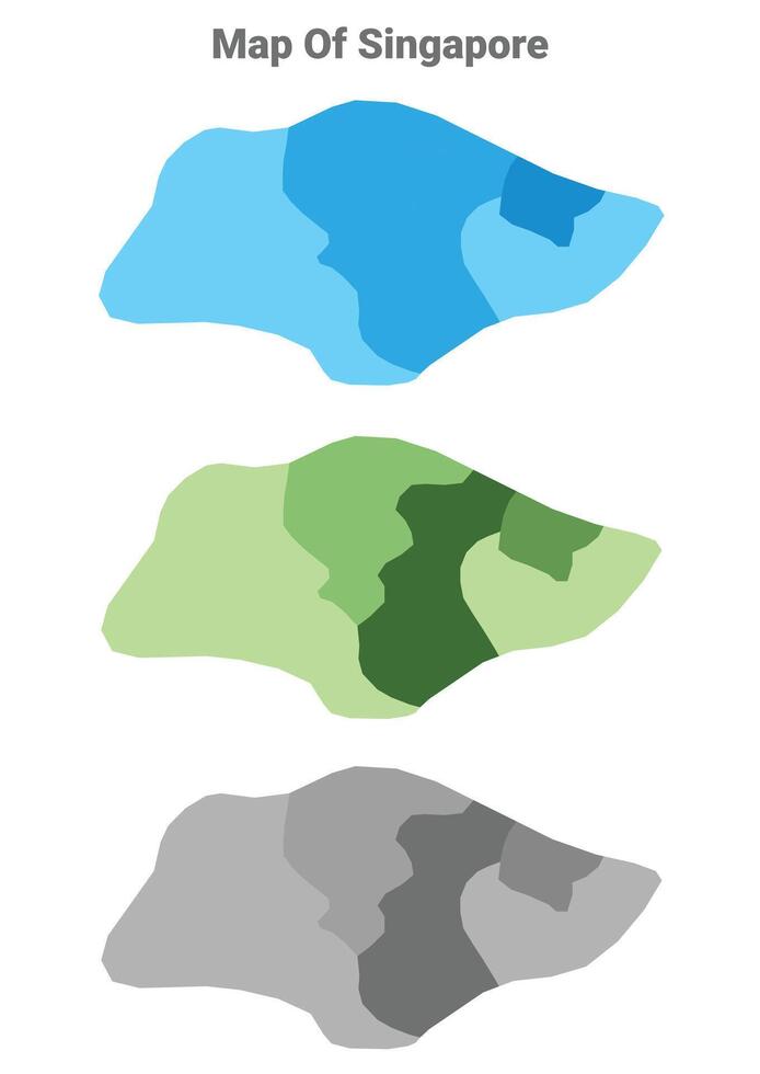 Singapore country map in different colors vector