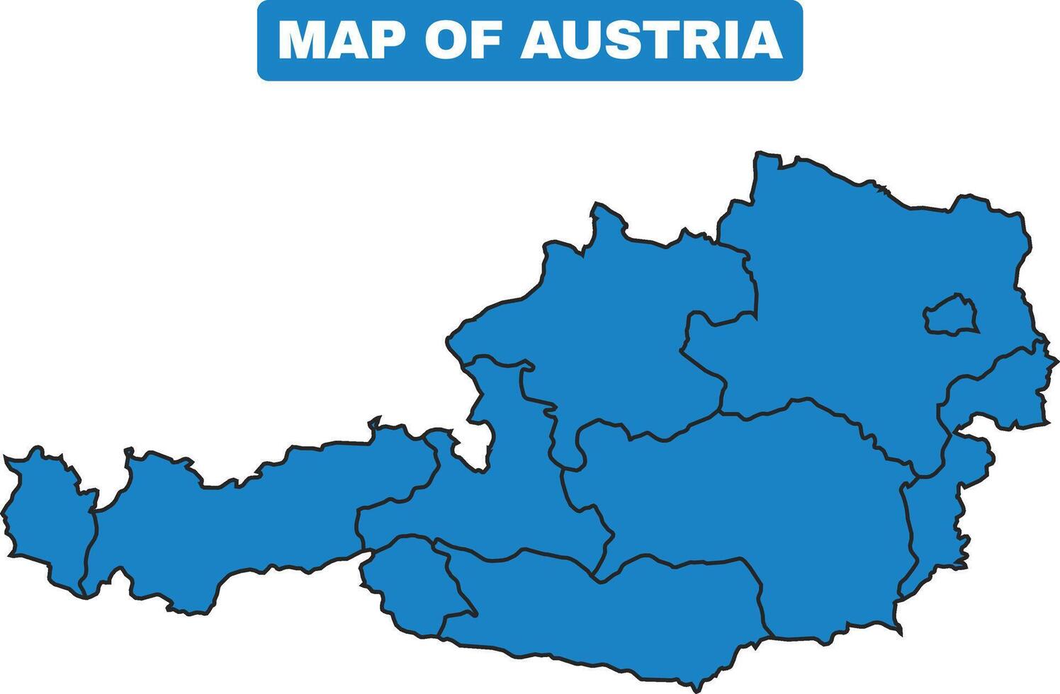 Blue Austria country map border outline vector