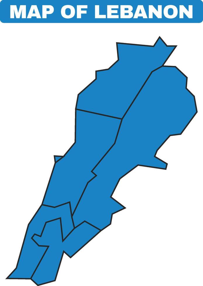 Blue Lebanon country map border outline vector