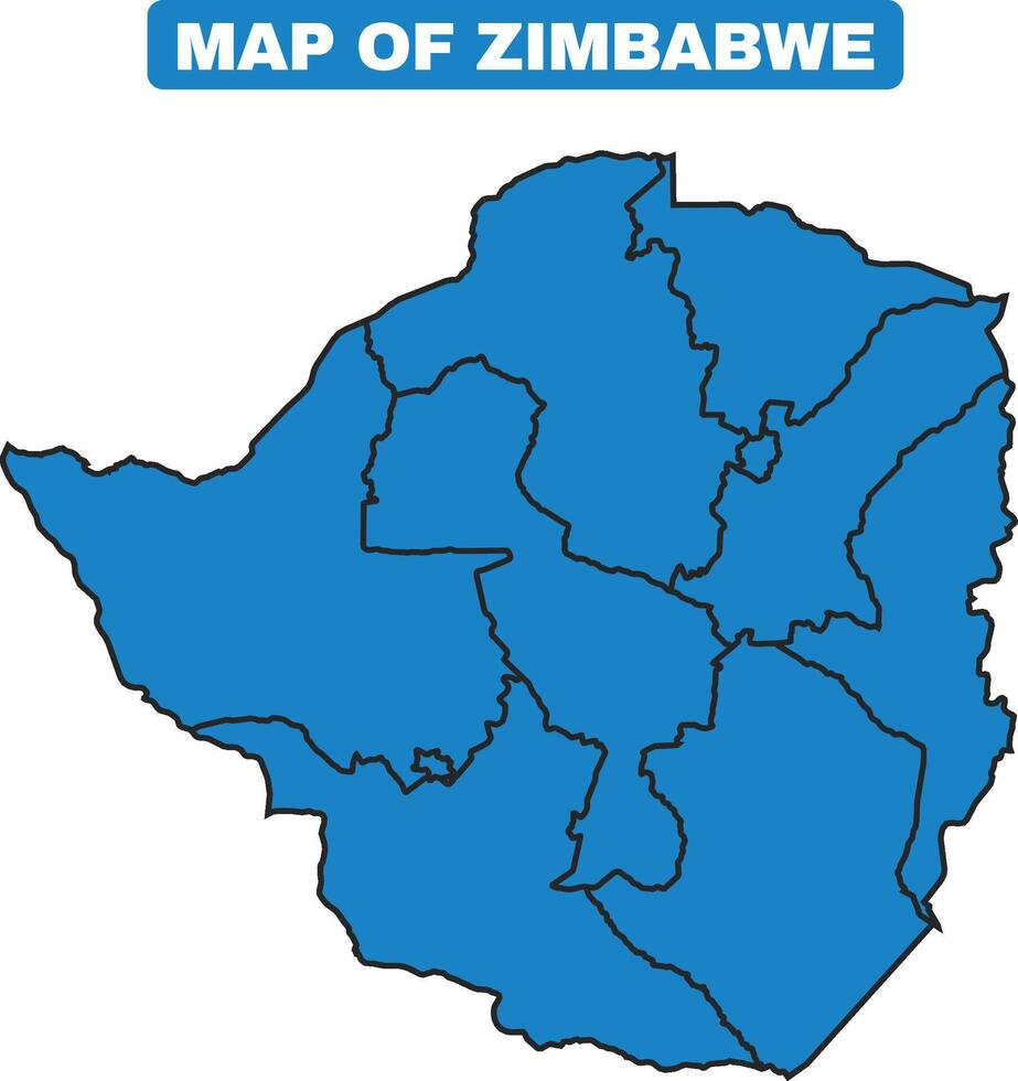 Blue Zimbabwe country map border outline vector