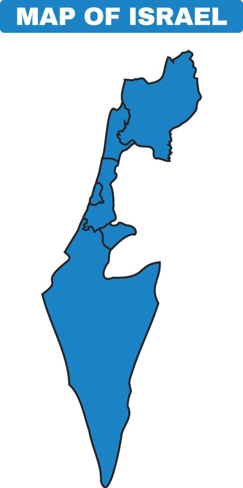 Blue Israel country map border outline vector