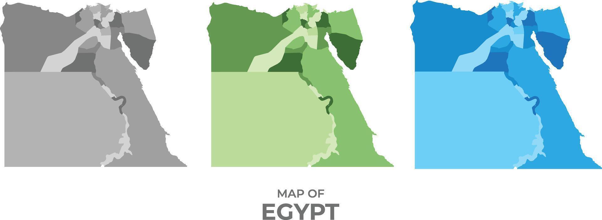 Egypt country map in different colors vector