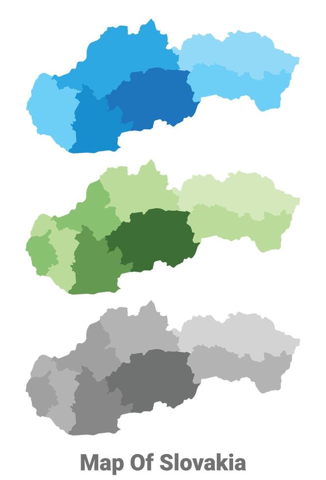 Slovakia country map in different colors vector