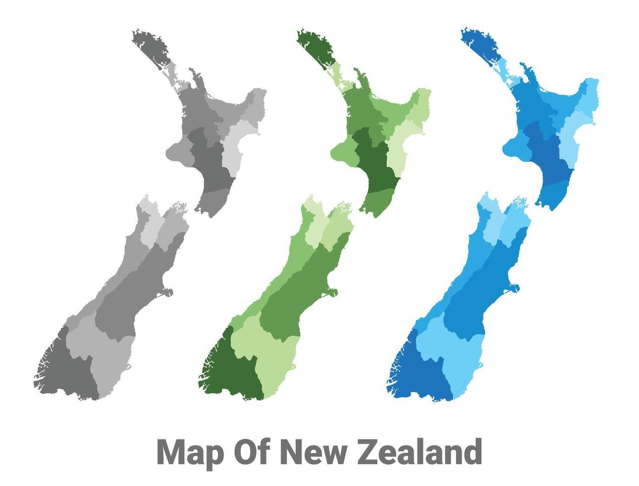 New Zealand country map in different colors vector