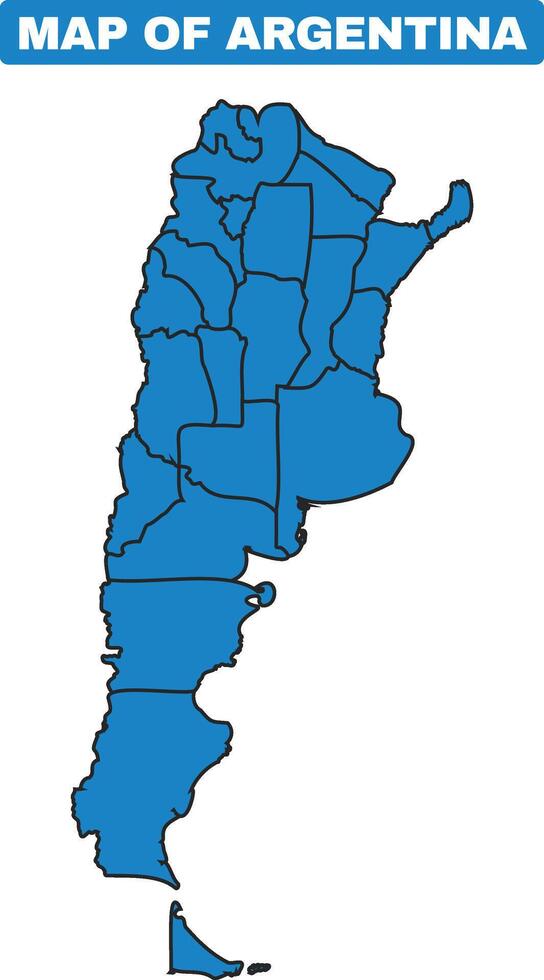 Blue Argentina country map border outline vector