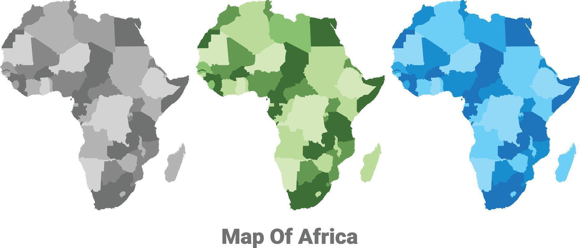 Africa map in different colors vector
