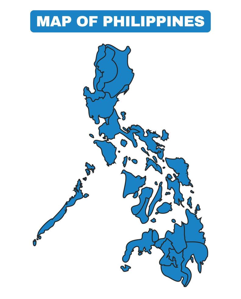 Blue Philippines country map border outline vector